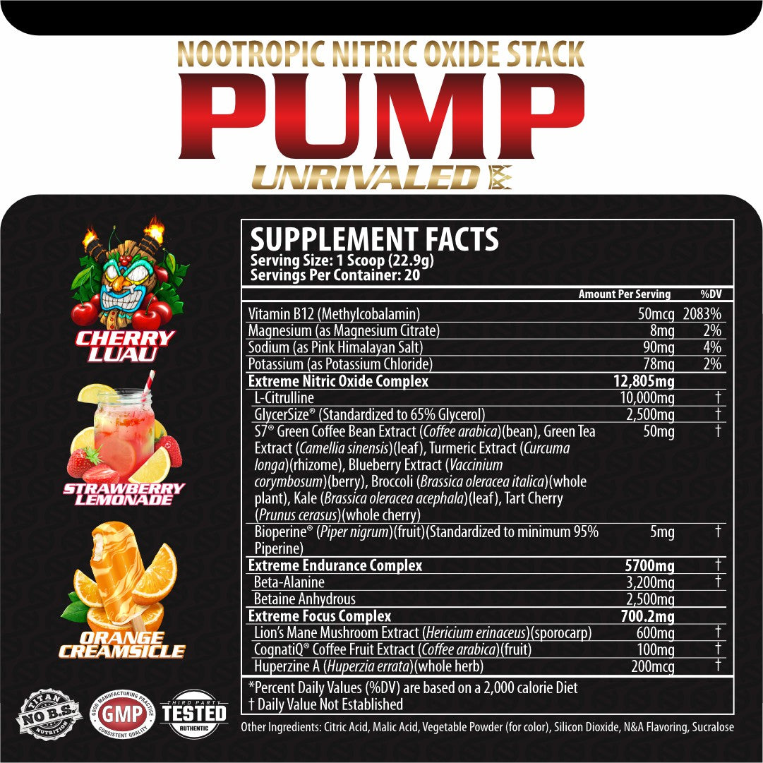 PUMP UNRIVALED - Nootropic Nitric Oxide Stack